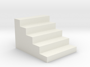 Mobile Home Stair #5 Z scale in White Natural Versatile Plastic