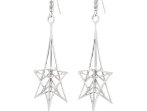 Shooting Star Earrings in Rhodium Plated Brass