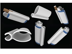 Bic lighter cigarette clip  in White Natural Versatile Plastic