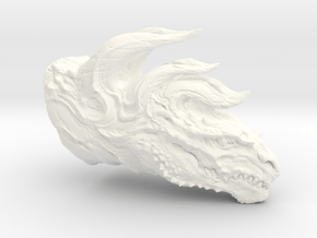 Dragon Head in White Smooth Versatile Plastic