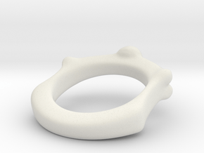 Skull and Bone Ring aprox. size 7 in White Natural Versatile Plastic