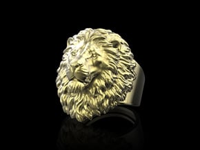 Lion Ring No.5_Mouth Colse_10 US in Natural Brass