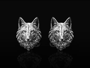 Wolf Cufflinks No.3 in Antique Silver