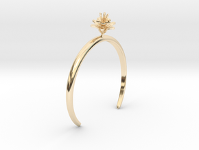Bracelet with one small flower of the Pomegranate in 14k Gold Plated Brass: Medium
