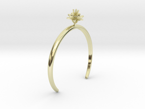 Bracelet with one small flower of the Pomegranate in 14k Gold Plated Brass: Large