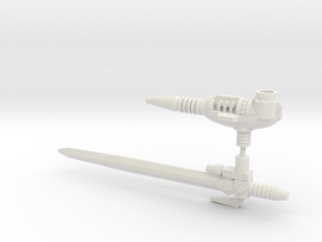 Toxic Fluid Blaster and Sword of Skill in White Natural Versatile Plastic: Large