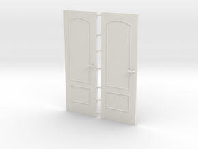Doors 01. 1:18 Scale in White Natural Versatile Plastic