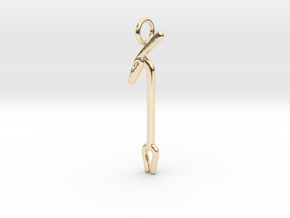 [New Version] Ancient Egyptian wAs-sceptre Amulet in 9K Yellow Gold 
