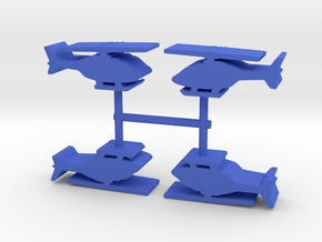 Helicopter Meeple, 4-set in Blue Processed Versatile Plastic