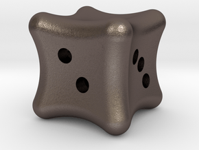 Dice a gogo in Polished Bronzed Silver Steel