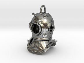 Galeazzi diver helmet with collar in Fine Detail Polished Silver
