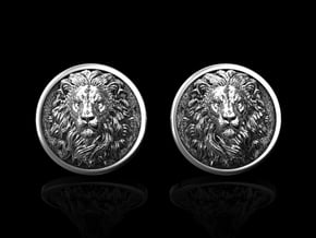 Lion Cufflinks No.3 in Antique Silver