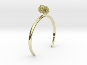 Bracelet with two small flowers of the Garlic L in 14k Gold Plated Brass: Large