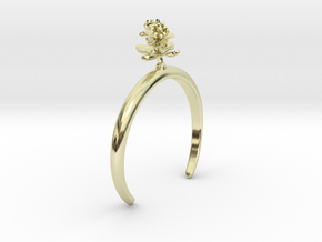 Bracelet with two small flowers of the Lemon L in 14k Gold Plated Brass: Large
