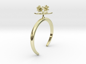 Bracelet with two small flowers of the Lemon R in 14k Gold Plated Brass: Large