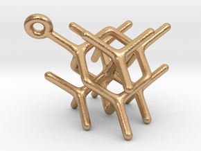 Diamond Cubic Earings in Natural Bronze (Interlocking Parts)
