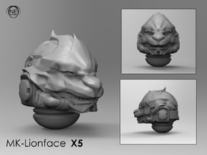 mk-lionface_x5 in Tan Fine Detail Plastic