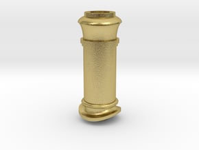 HO locomotive smokestack with base in Natural Brass