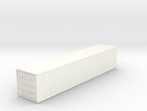 HO Scale 40ft Container in White Processed Versatile Plastic