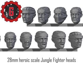 28mm heroic Jungle fighter heads with headbands in Tan Fine Detail Plastic: Small