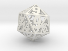 Standard Size D20 in White Natural Versatile Plastic