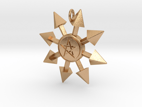 Chaos Star pentacle pendant in Natural Bronze