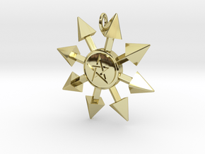 Chaos Star pentacle pendant in 18k Gold Plated Brass
