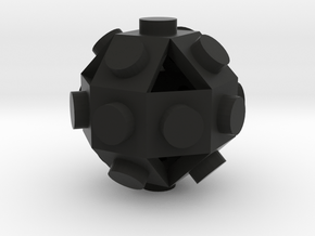 Gmtrx Lawal 1 x 1 Rhombicuboctahedron stud in Black Smooth Versatile Plastic