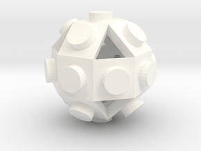 Gmtrx Lawal 1 x 1 Rhombicuboctahedron stud in White Smooth Versatile Plastic