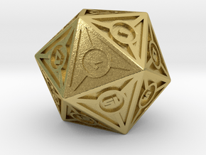 Holocron D20 Metal in Natural Brass