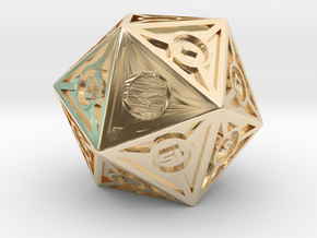 Holocron D20 Metal in 14k Gold Plated Brass