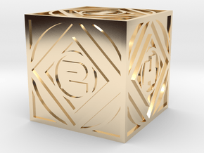 Holocron D6 Metal in 14k Gold Plated Brass