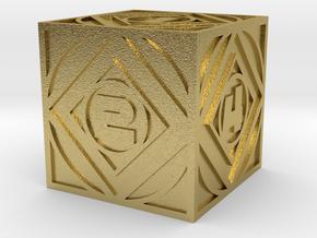 Holocron D6 Metal in Natural Brass