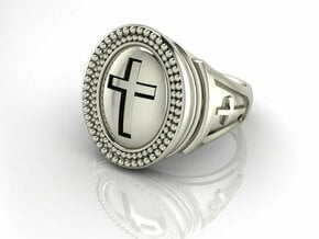 Pastors ring 10 1/5 in Fine Detail Polished Silver