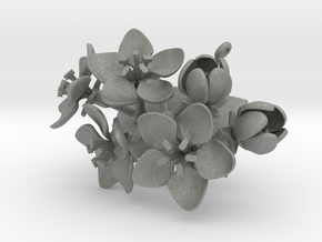 Pendant with six large flowers of the Apple in Gray PA12