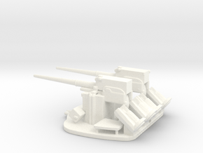 1/144 Scale 3 In 50 Cal Twin Mount in White Processed Versatile Plastic