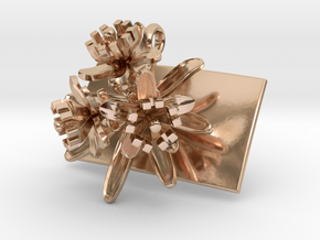 Pendant with three small flowers of the Choisya in 14k Rose Gold Plated Brass