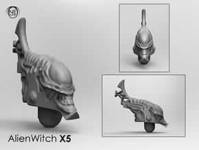 alien witch helmet 5units in Tan Fine Detail Plastic