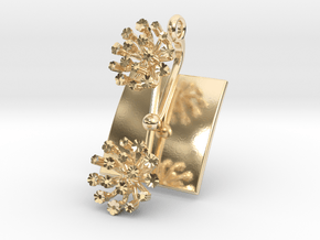Pendant with two small flowers of the Fennel in 14k Gold Plated Brass