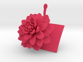 Pendant with one large flower of the Dhalia in Pink Processed Versatile Plastic