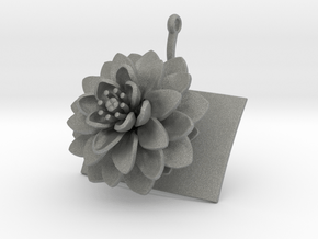 Pendant with one large flower of the Dhalia in Gray PA12