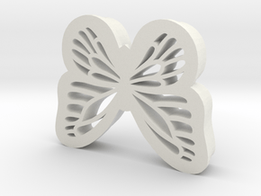 Butterfly Clay Cutter in White Natural Versatile Plastic