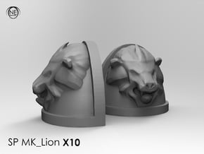 lion shoulderpads in Tan Fine Detail Plastic