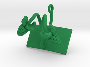 Pendant with two large Raspberries in Green Processed Versatile Plastic