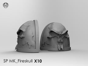 shoulderpads mk-fireskull x10 in Tan Fine Detail Plastic