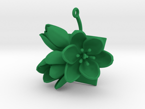 Ppendant with three large flowers of the Tulip in Green Processed Versatile Plastic