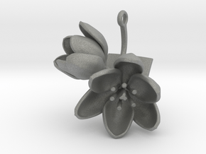 Pendant with two large flowers of the Tulip III in Gray PA12