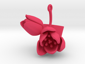 Pendant with two large flowers of the Tulip II in Pink Processed Versatile Plastic