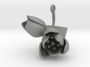Pendant with two large flowers of the Tulip II in Gray PA12