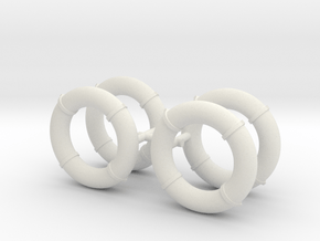 1/35 USS Sub Chaser Life Ring SET x4 in White Natural Versatile Plastic